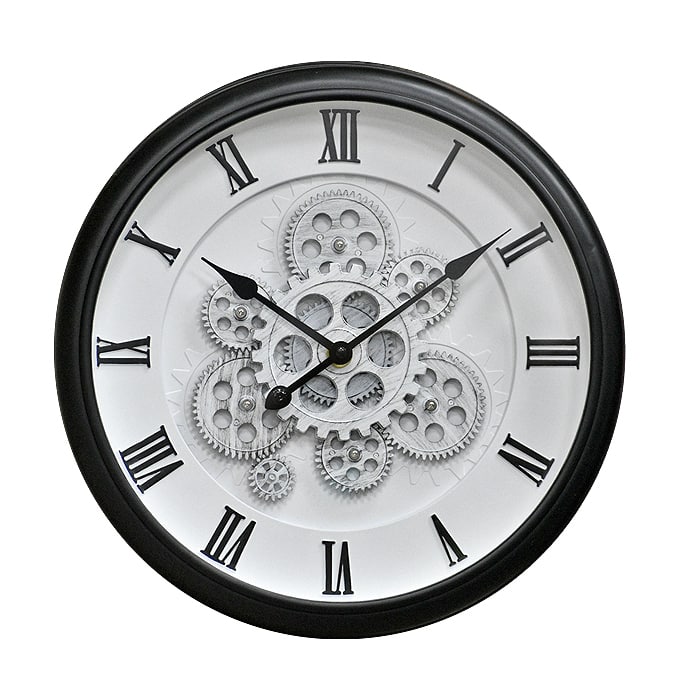 Reloj Mecanismo Con Numeros Romanos Blanco Negro Msa