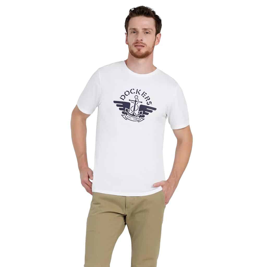 Polera Hombre Graphic Tee 1986 Logo Paper White Dockers