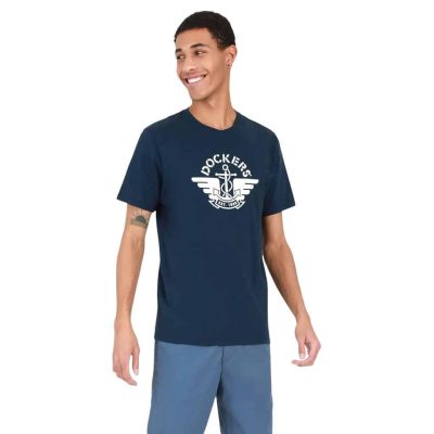 Polera Hombre Graphic Tee Logo Navy Dockers