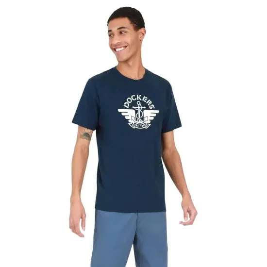 Polera Hombre Graphic Tee Logo Navy Dockers