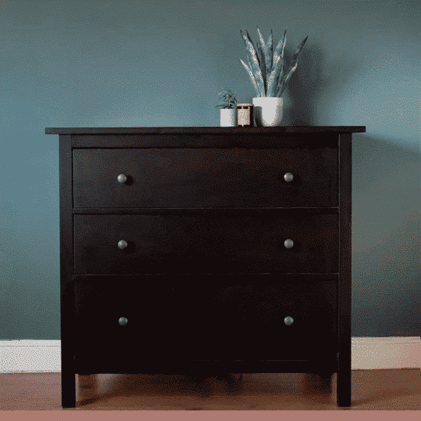 Comoda 3 Cajones De Dormitorio Oscura KLIK