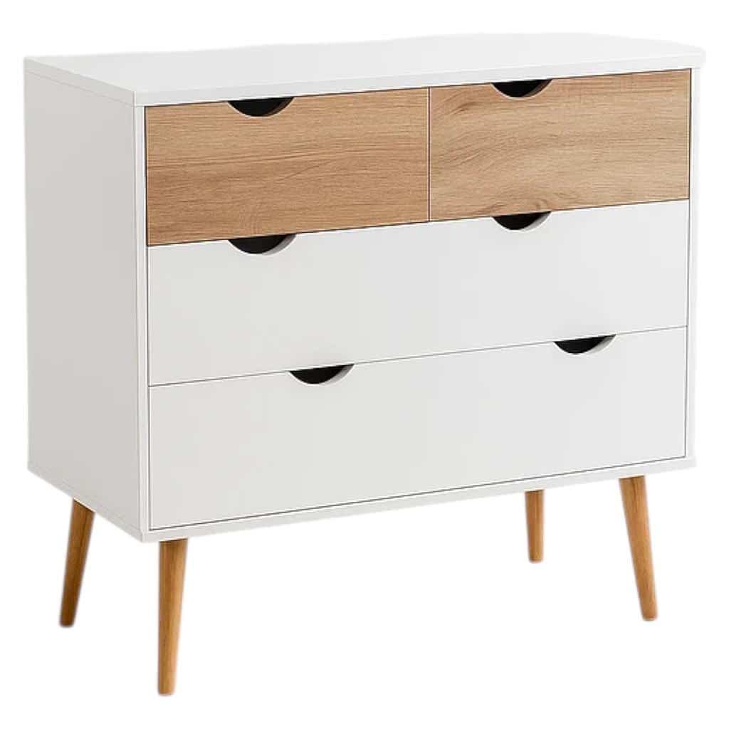 Comoda 4 Cajones Blanca Madera MDF KLIK