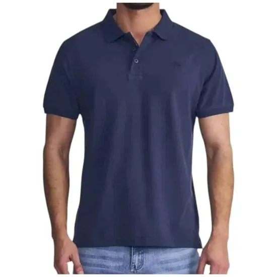 Polera Hombre Polo Pique Silicone Wash Azul Ellus