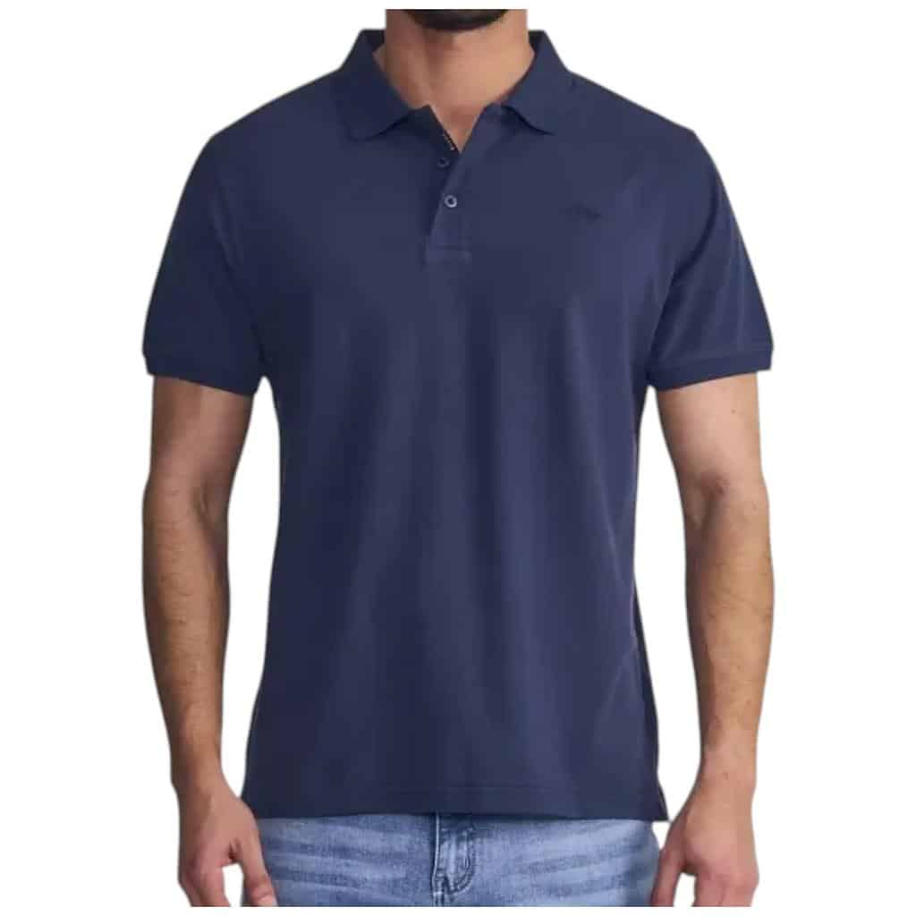 Polera Hombre Polo Pique Silicone Wash Azul Ellus