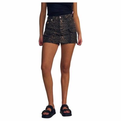 Falda Short Mujer Animal Print Bolsillos Cargo Il Gioco