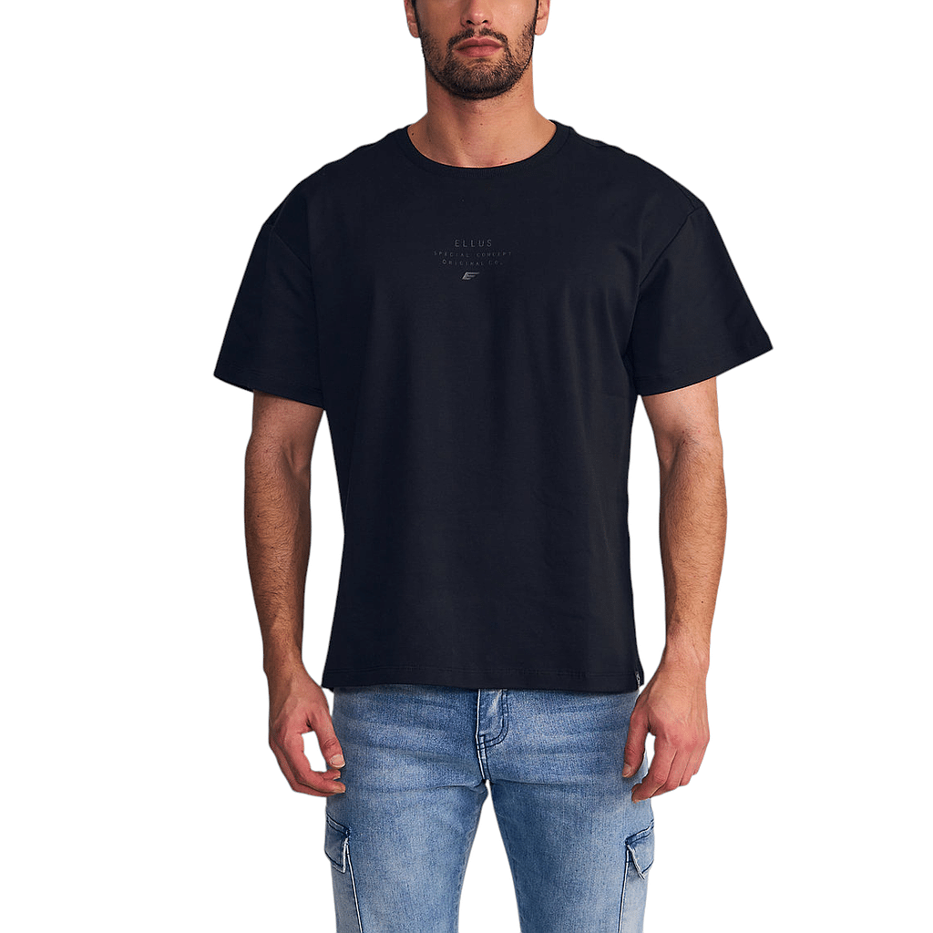 Polera Hombre Relaxed Fit Cotton Slub Negro Ellus