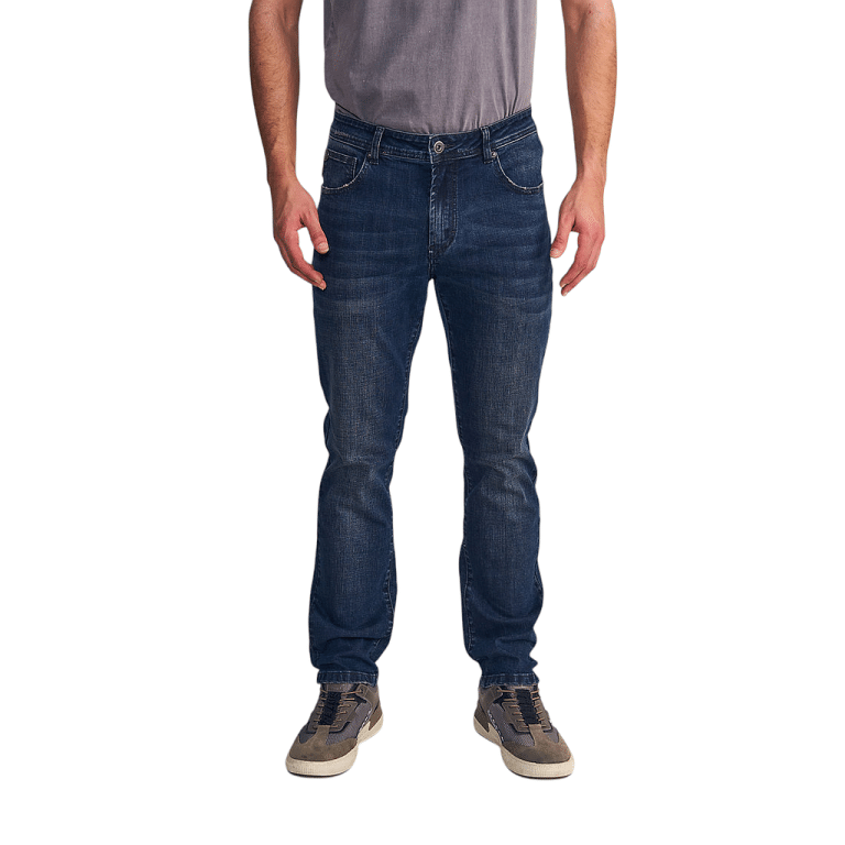 Jeans Hombre Slim Tiro Medio Dark Blue Emboss Ellus