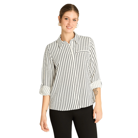 Camisa Blanca con Rayas Finas Ldp