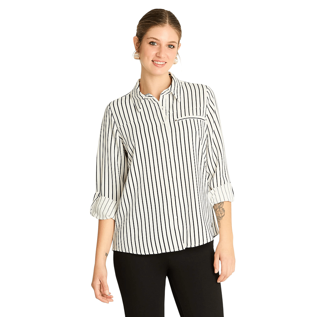 Camisa Blanca con Rayas Finas Ldp