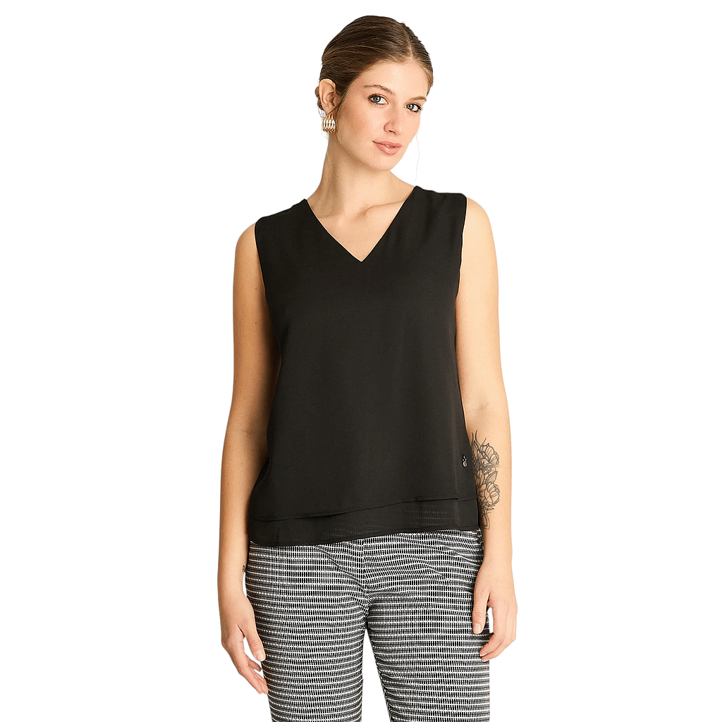 Blusa Sin Mangas Con Capa Negro LDP