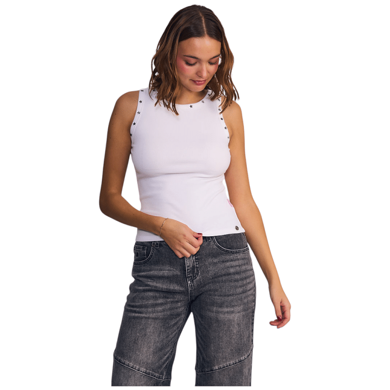 Polera Mujer Street Core Tachas Blanco Il Gioco