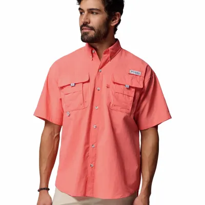 Camisa Manga Corta Hombre Bahama II Naranjo Columbia