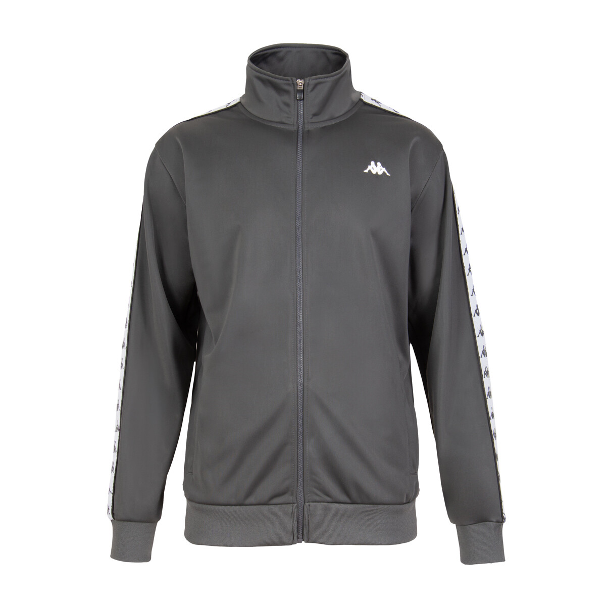Poleron Hombre Full Zipper Gray White Kappa