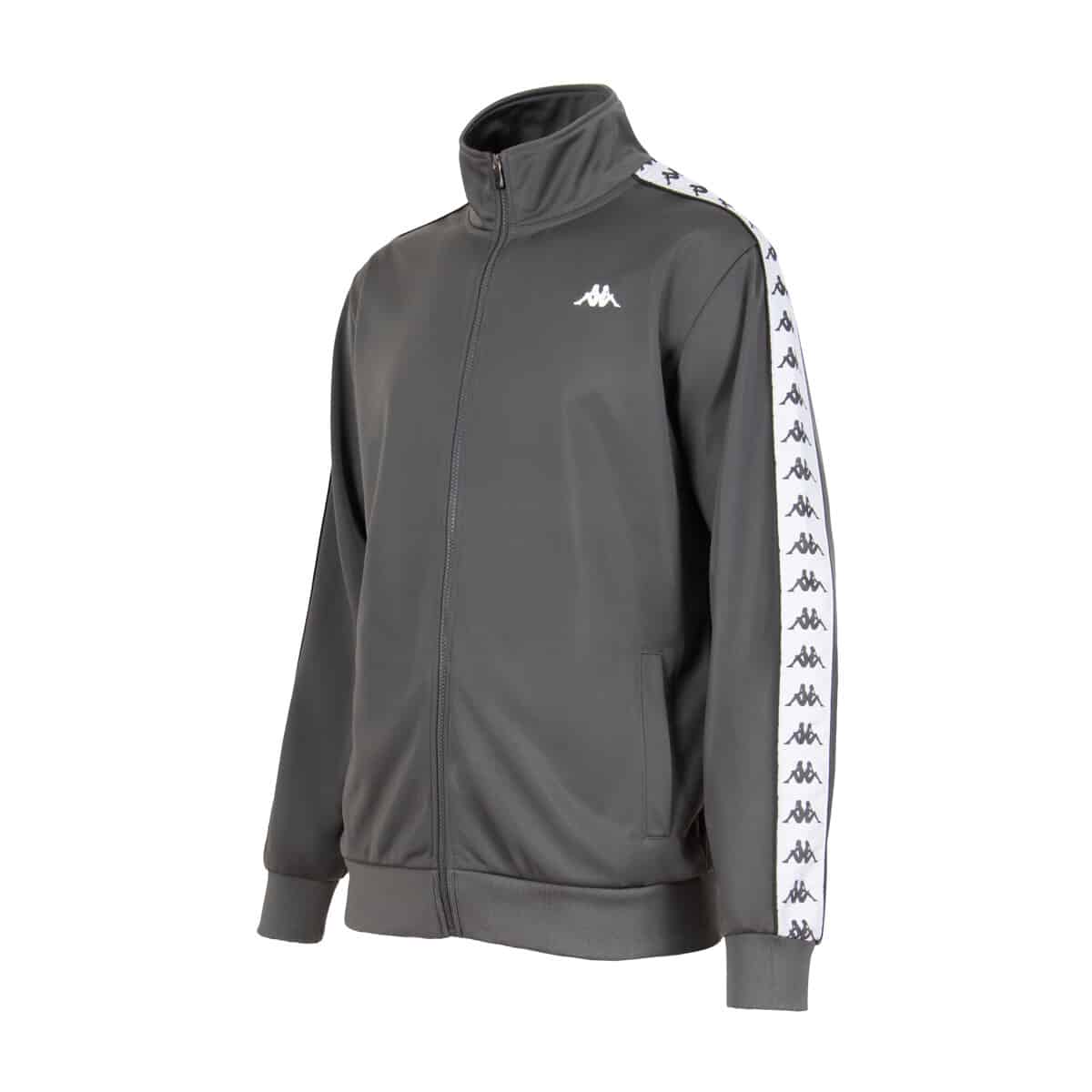 Poleron Hombre Full Zipper Gray White Kappa - Imagen 5
