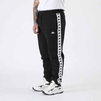 Pantalon Buzo Hombre Banda Black White Kappa
