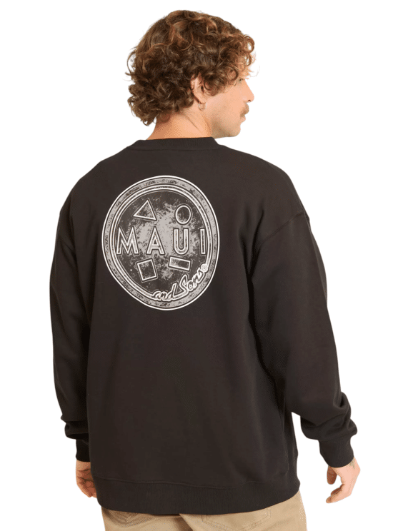 Poleron Hombre Classic Crew Negro Maui - Imagen 2