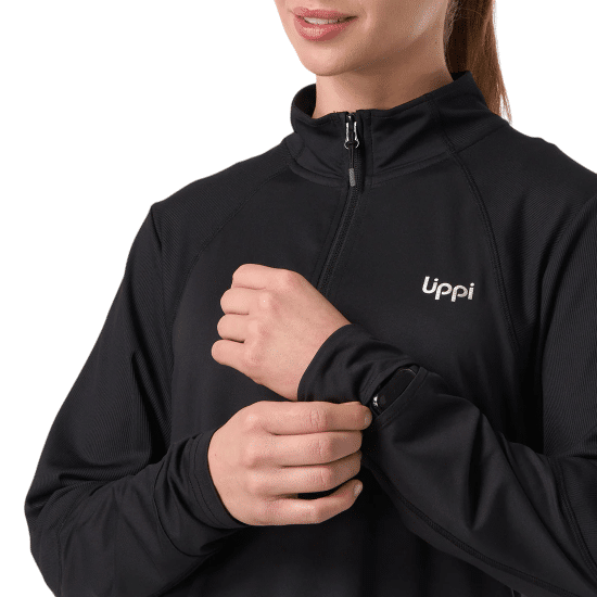Poleron Mujer Puerto Trucco 1/4 Zip negro Lippi - Imagen 5