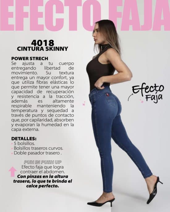 Jeans Mujer Cintura Pitillo 4018 Mohicano - Imagen 2