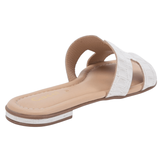 Sandalia Mujer Croco Blanco Sandy Gacel - Imagen 4