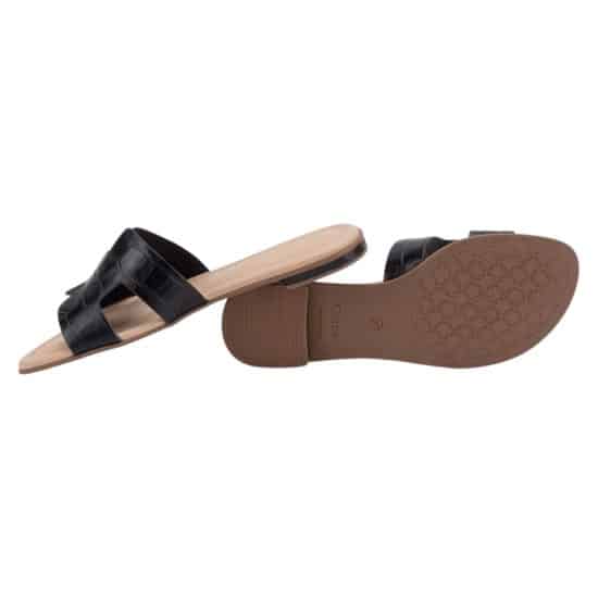 Sandalia Mujer Croco Negro Sandy Gacel - Imagen 2