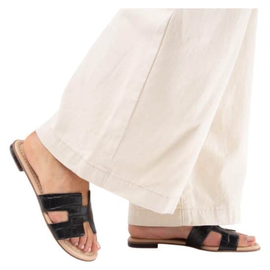 Sandalia Mujer Croco Negro Sandy Gacel - Imagen 3