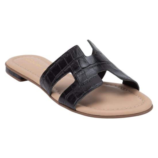 Sandalia Mujer Croco Negro Sandy Gacel - Imagen 4