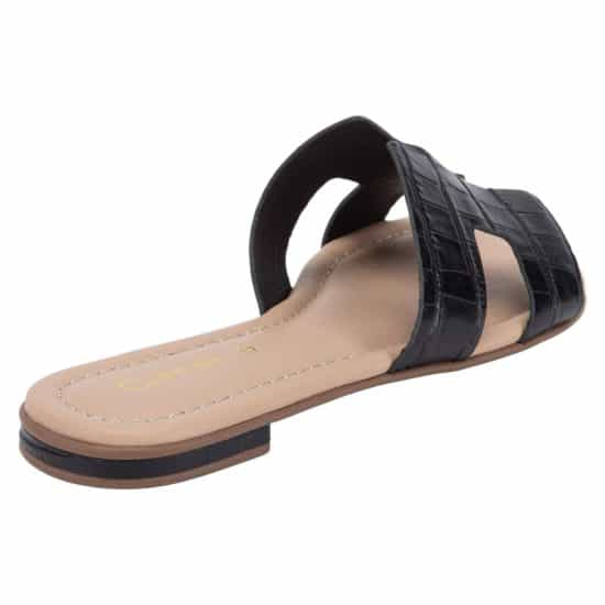 Sandalia Mujer Croco Negro Sandy Gacel - Imagen 5