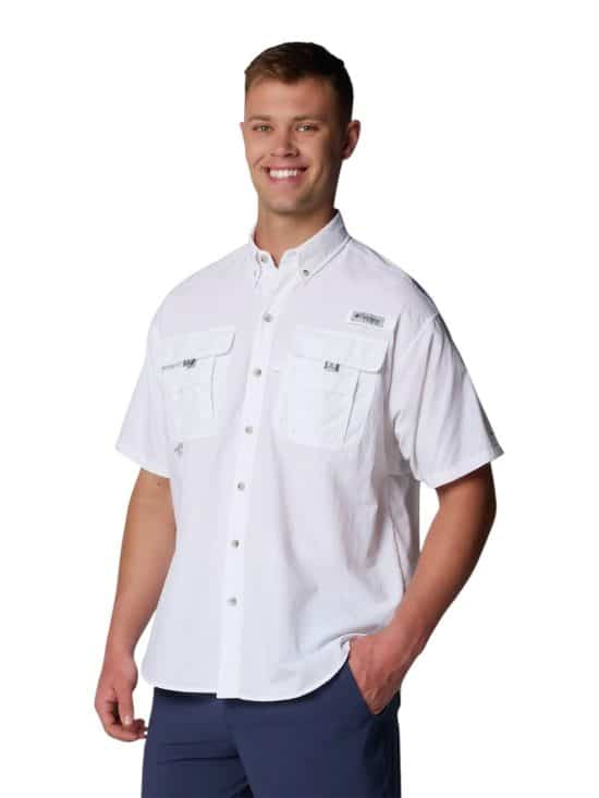 Camisa Manga Corta Hombre Bahama II Blanco Columbia - Imagen 2