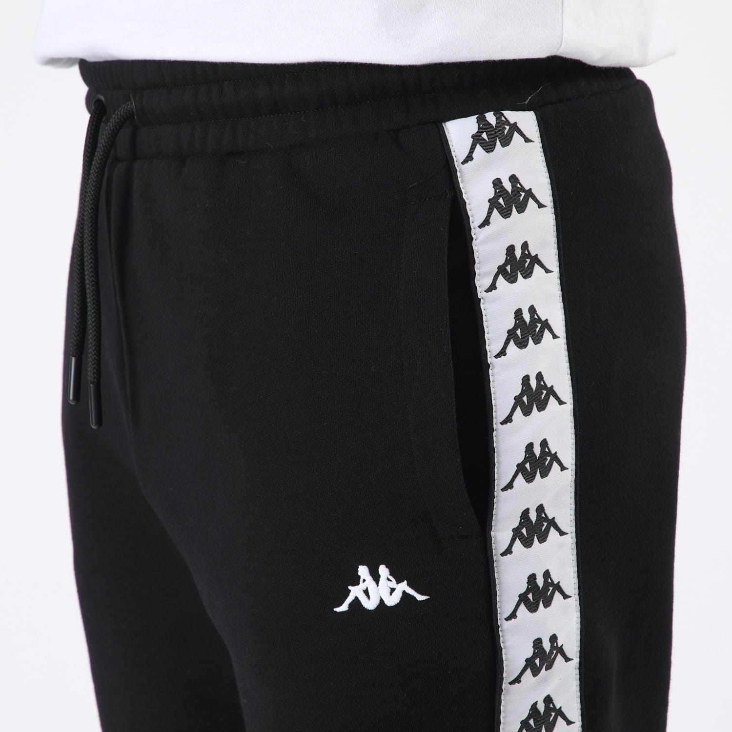Pantalon Buzo Hombre Banda Black White Kappa - Imagen 4