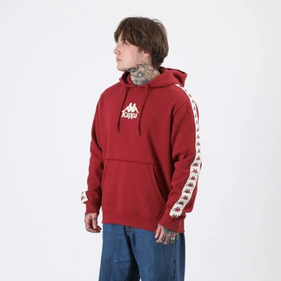Polerón Hombre Hoodie Banda Burgundy Omini White Kappa - Imagen 2