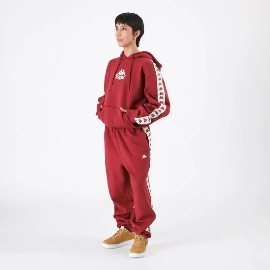 Polerón Hombre Hoodie Banda Burgundy Omini White Kappa - Imagen 4