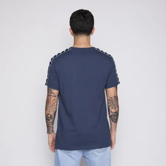 Polera Hombre Banda Petrol Blue Logo Front White Kappa - Imagen 2