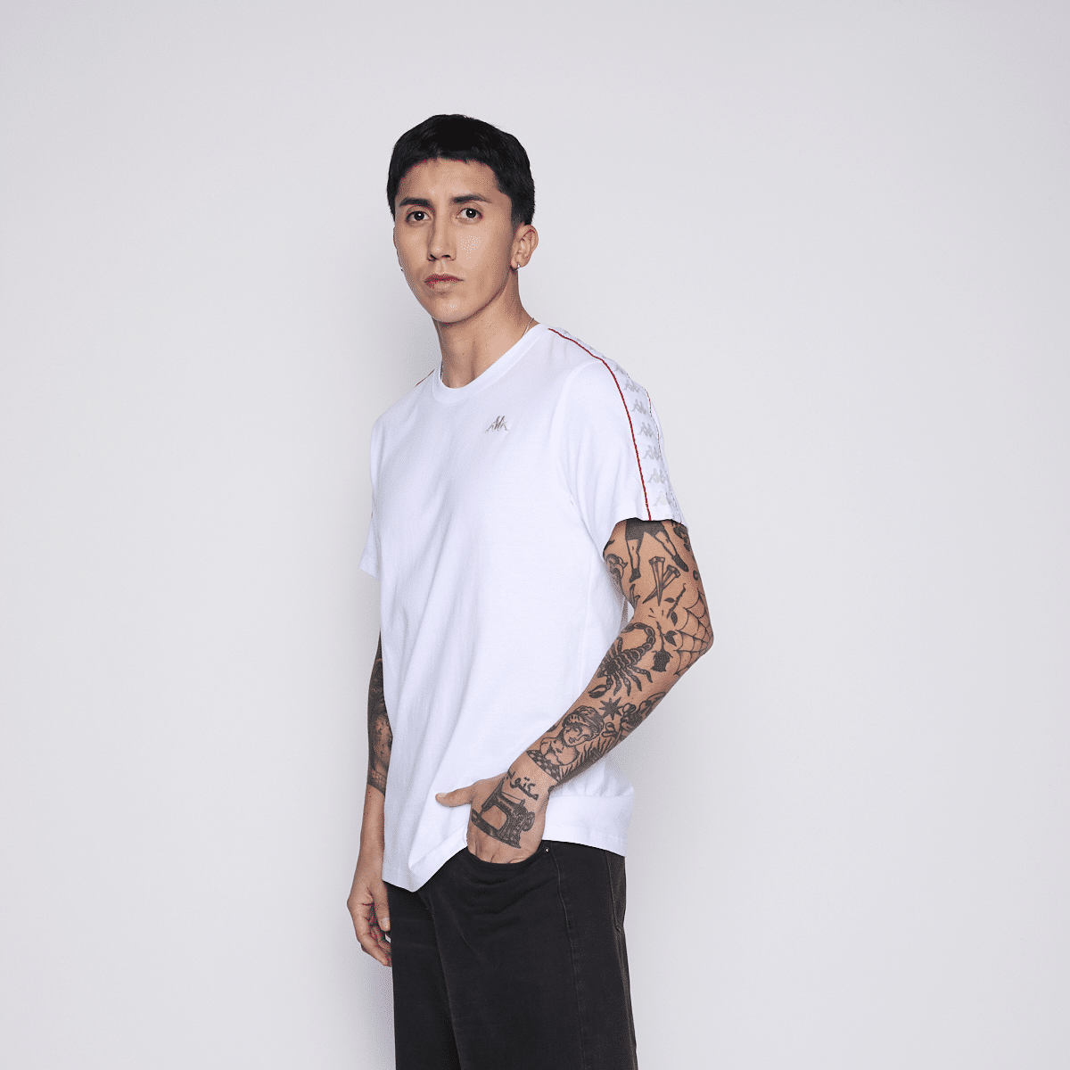 Polera Hombre Banda White Logo Grey Kappa - Imagen 3