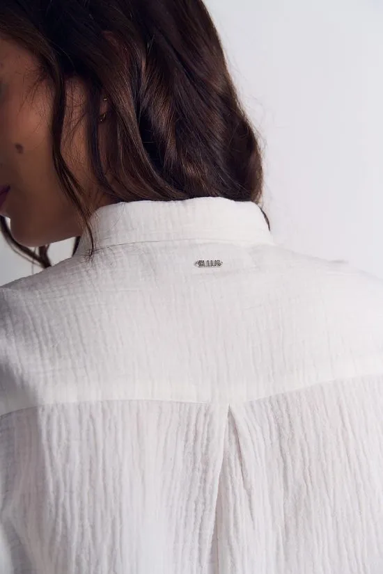 Blusa Mujer Double Crease con Bolsillos Blanco Ellus - Imagen 4