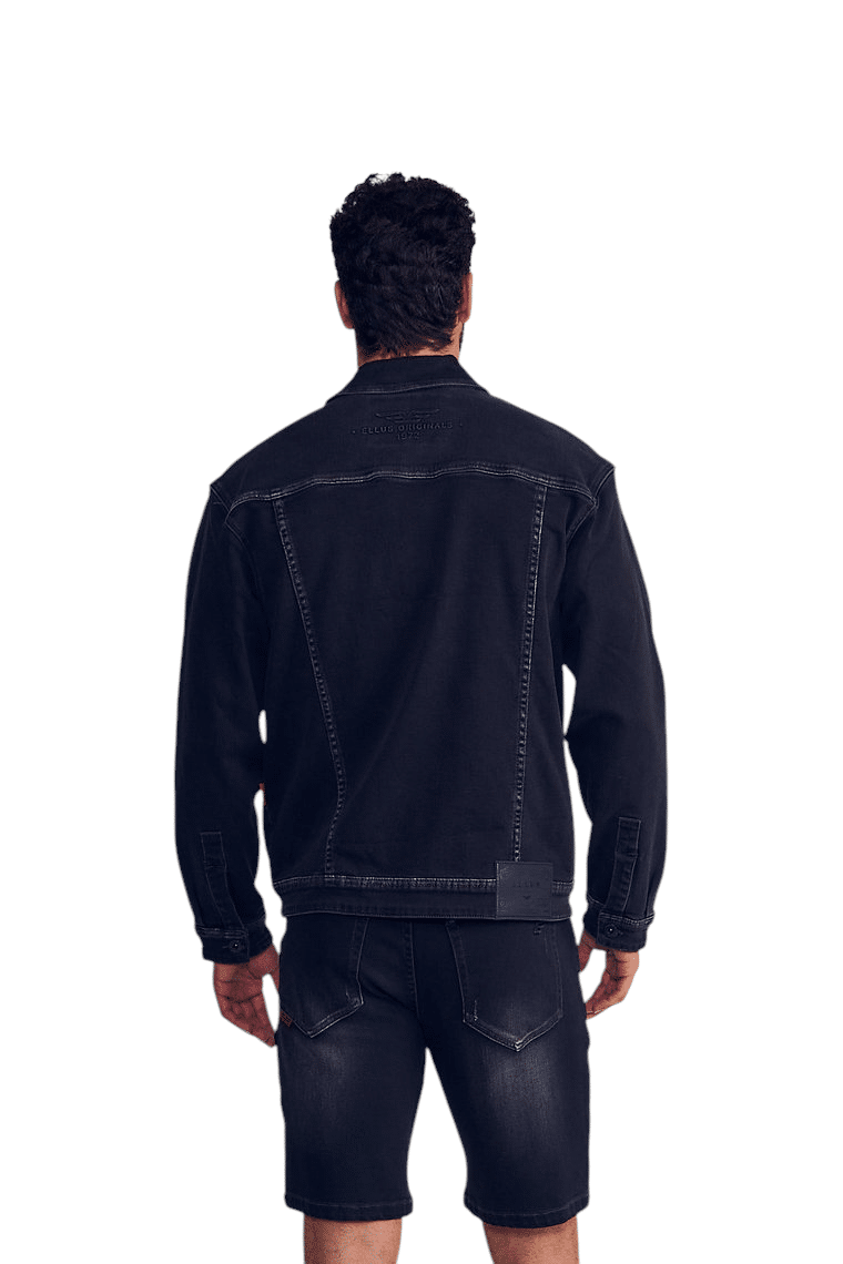 Chaqueta Hombre Denim Negro Castaño Emboss Ellus - Imagen 3