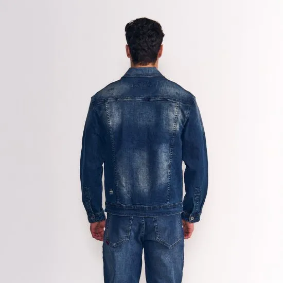 Chaqueta Hombre New Trucker Denim Med Blue Ellus - Imagen 3