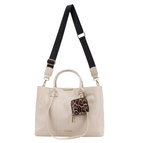 Cartera Shopping Mujer Graneado Off White Gacel - Imagen 2