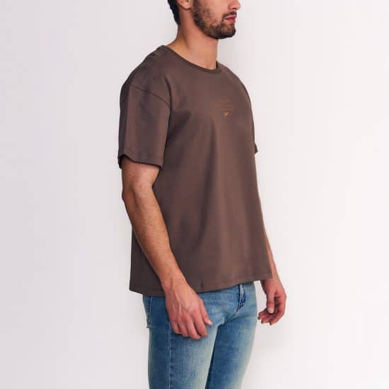 Polera Hombre Relaxed Fit Cotton Slub Café Ellus - Imagen 3