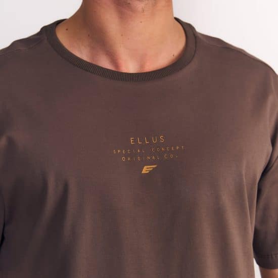 Polera Hombre Relaxed Fit Cotton Slub Café Ellus - Imagen 4