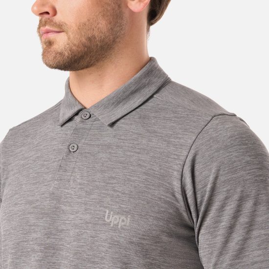 Polera Hombre B-Classic Seamless Polo Gris Melange Lippi - Imagen 5