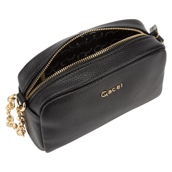 Cartera Bandolera Pequeña Graneado Negro Gacel - Imagen 3