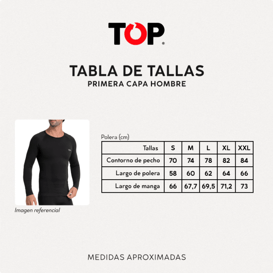 Camiseta Hombre Primera Capa Manga Larga Top - Imagen 5