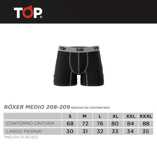 Pack 5 Boxer Hombre Medio Algodon 208P5C1 Top - Imagen 2