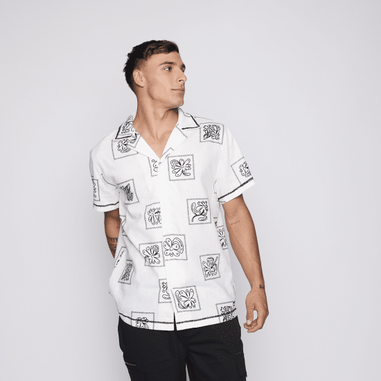 Camisa Reef Men Beige Diseños Negro - Imagen 3