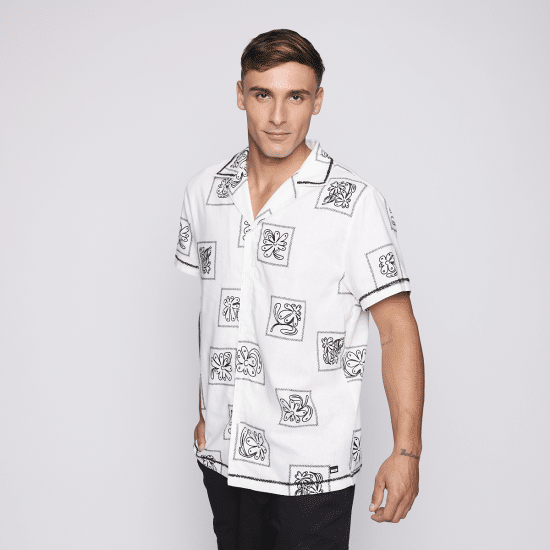 Camisa Reef Men Beige Diseños Negro - Imagen 7