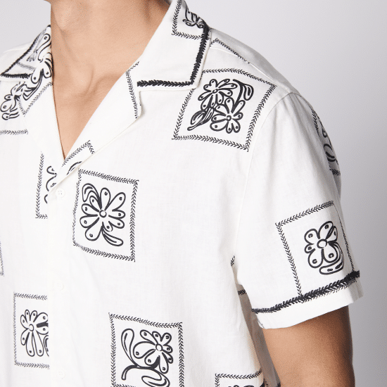 Camisa Reef Men Beige Diseños Negro - Imagen 8
