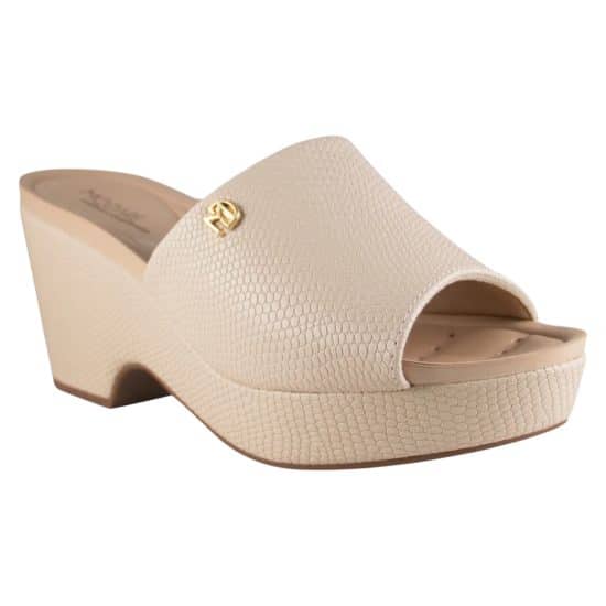 Sandalia Modare Plataforma Beige Texturizada Ultraconfort - Imagen 3