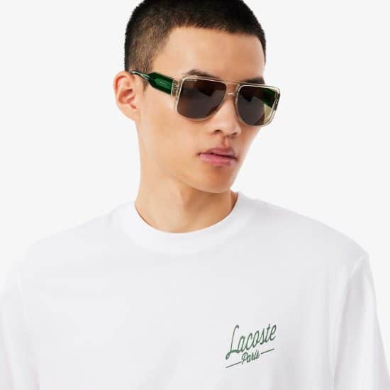 Polera Hombre Blanca Estampados Lacoste - Imagen 2