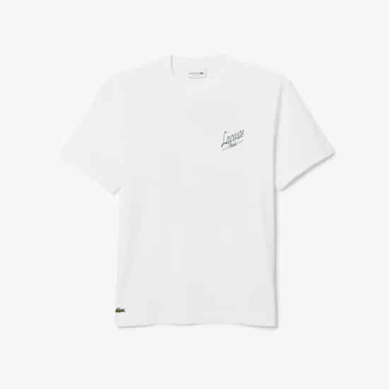 Polera Hombre Blanca Estampado Paris Lacoste - Imagen 2