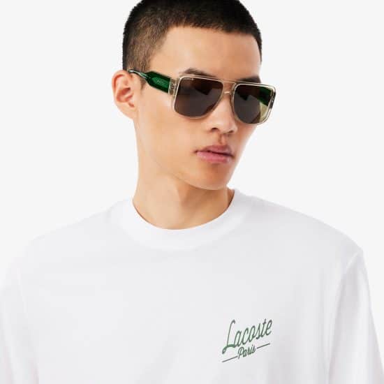 Polera Hombre Blanca Estampado Paris Lacoste - Imagen 4